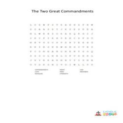 The Two Great Commandments - Word Search